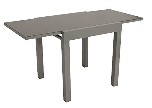 DEGAMO Balkontisch Marina aus Aluminium Silbergrau und Glas dunkelgrau 70x70cm