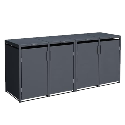 DEGAMO Mülltonnenbox 4-er Mülltonnenhaus MÜNCHEN für 4X Tonnen 120 und 240 Liter